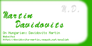 martin davidovits business card